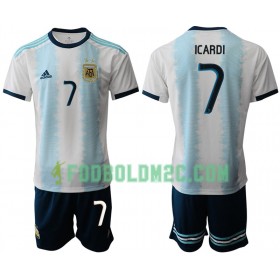 Argentina ICARDI 7 Børn Hjemmebanesæt Copa América 2019 Kortærmet (+ Korte bukser)